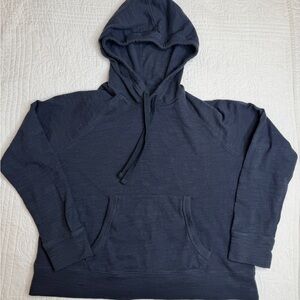 Faherty Womens Small Blue Sunwashed Slub Organic Cotton Pullover Hoodie